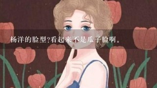 杨洋的脸型?看起来不是瓜子脸啊。