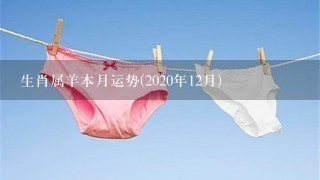 生肖属羊本月运势(2020年12月)