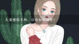 夫妻感情不和，应该如何调整？