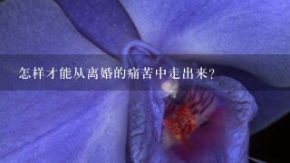 怎样才能从离婚的痛苦中走出来？